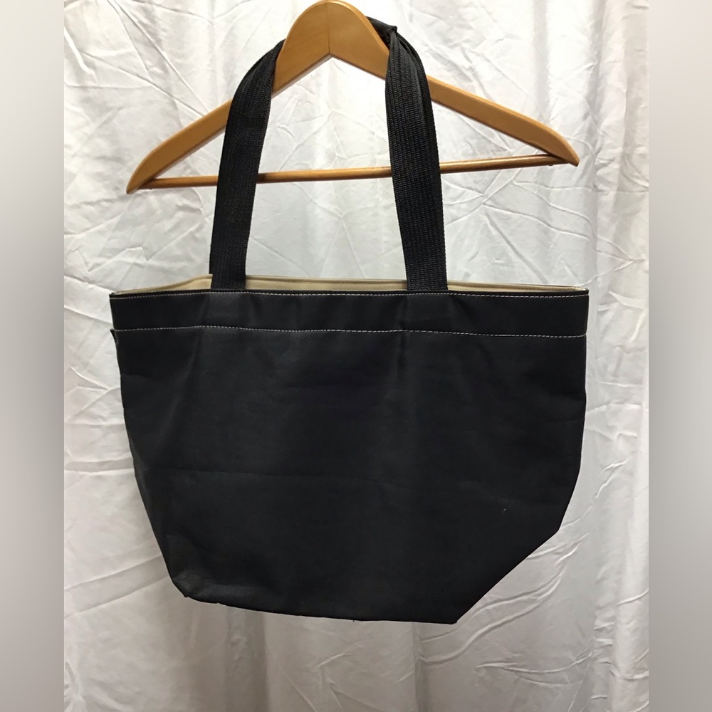 Classic Black Canvas Tote Bag with Minimalist Design